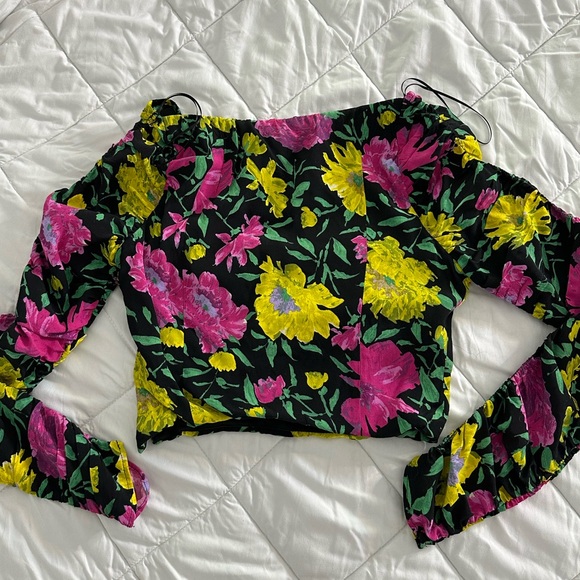 Floral Zara Top Xs NWT - Picture 5 of 5
